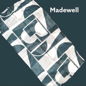 Madewell adorable blue and white abstract neck scarf new
